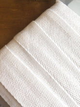 Load image into Gallery viewer, 25mm 1" Herringbone Cotton Twill Tape, White