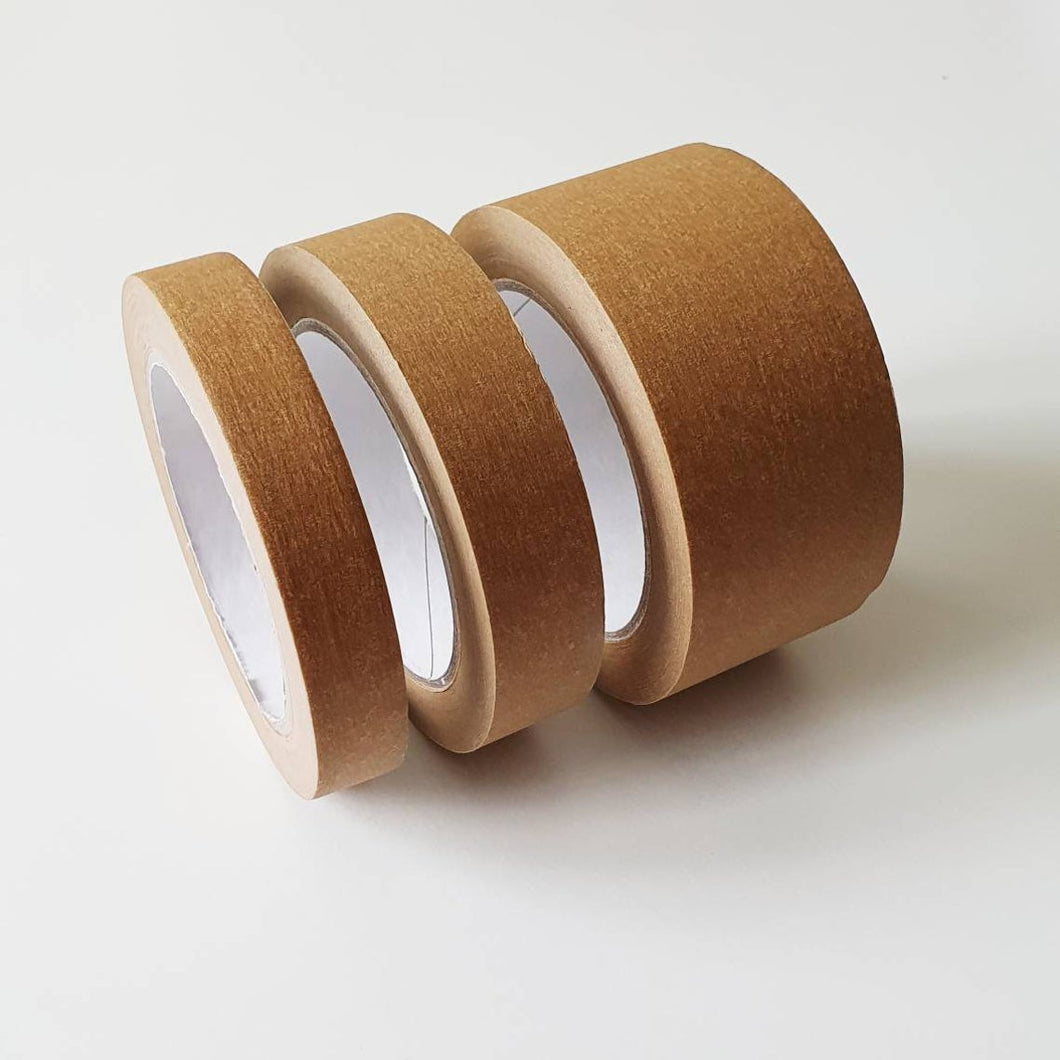 Recyclable Kraft Brown Parcel Tape 50m Roll - 19mm, 24mm or 48mm